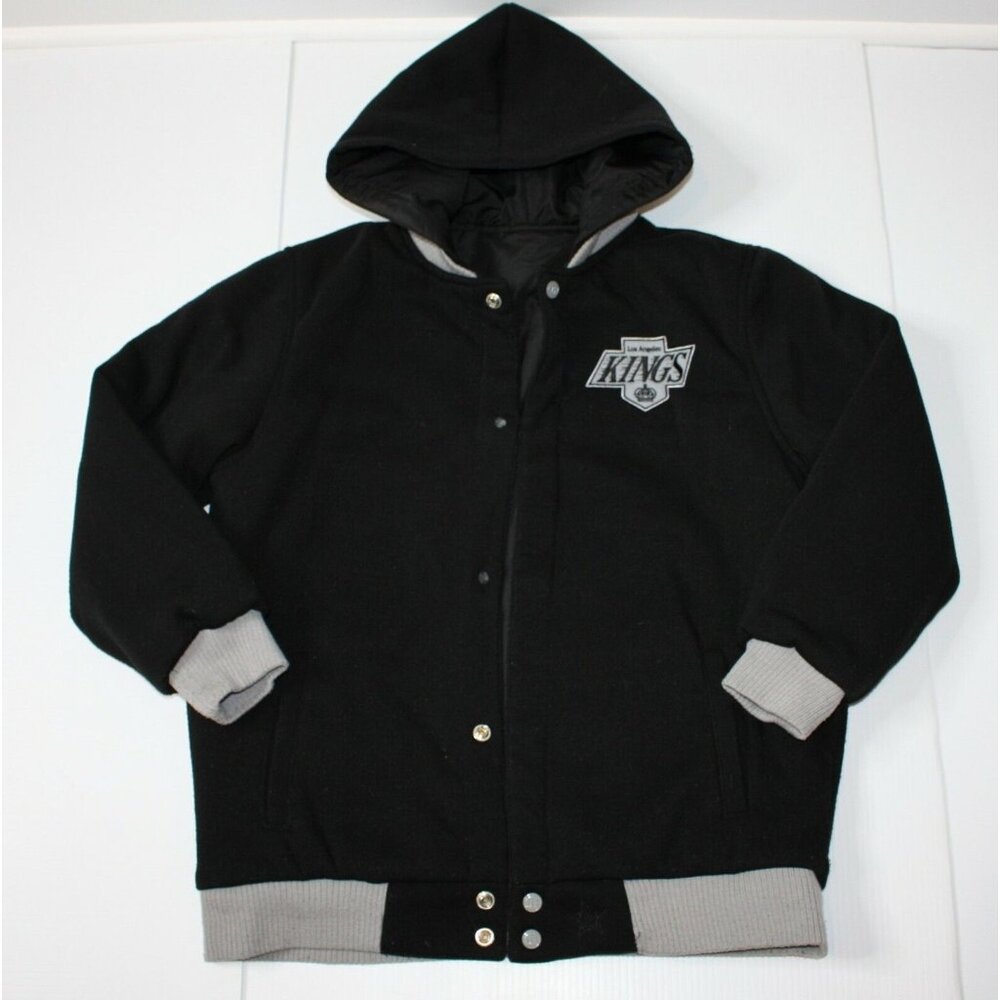 NHL Los Angeles Kings JH Design Black Fleece & Nylon Reversible Jacket Youth L